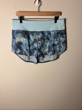 Lululemon Speed Up Short Long *4" Updated Fit City Shadow Alpine White Multi